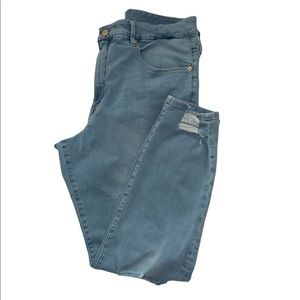 Good American distressed skinny jeans size 15 light wash stretch denim basic